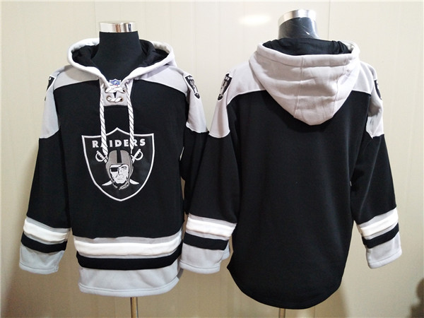 Men's Las Vegas Raiders Blank Ageless Must-Have Lace-Up Pullover Hoodie